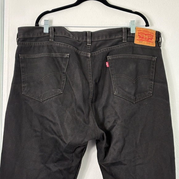 Levi's 505 Regular Fit Jeans Men's Size 42x32 Black 100% Cotton Big & Tall - Picture 6 of 9